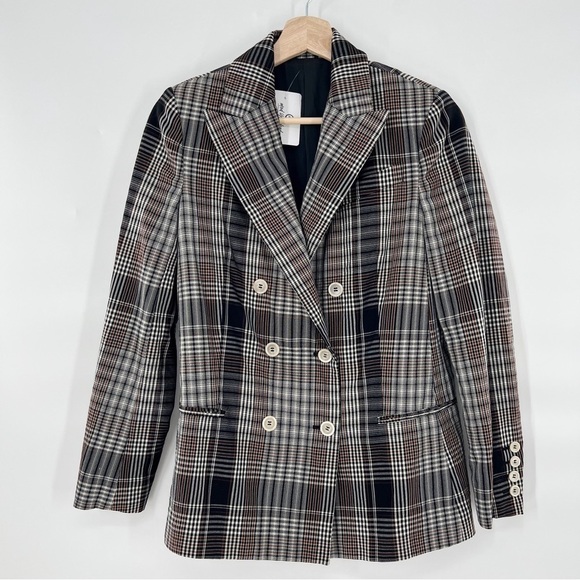 Brunello Cucinelli plaid wool double breasted blazer - Picture 1 of 13